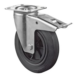 BS Rollen Lenkrolle L420.B40 mit Totalfeststeller Rad D 200mm 205kg, Stahl verzinkt