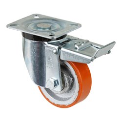 BS Rollen Lenkrolle N120.C10 mit Totalfeststeller mit Platte, Ø 100, B 30mm