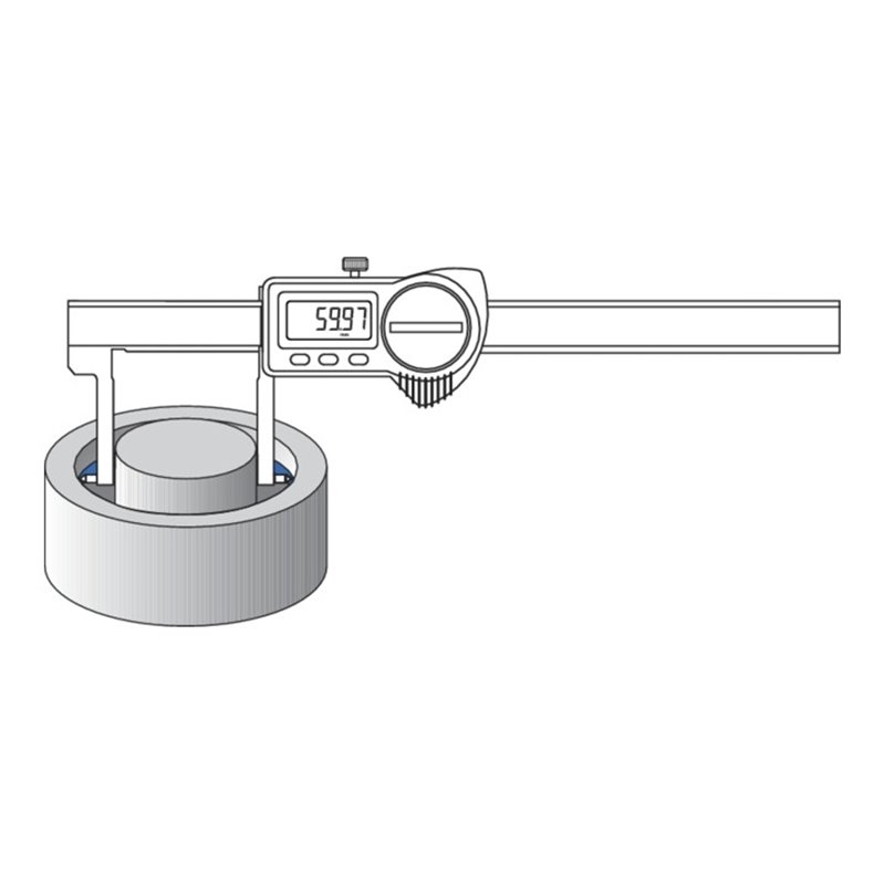 Helios-Preisser Digitaler Taschenmessschieber IP67 außen gewinkelte Messsp. 150 mm