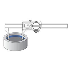 Helios-Preisser Digitaler Taschenmessschieber IP67 außen gewinkelte Messsp. 150 mm