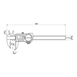 Helios-Preisser Digitaler Anreißmessschieber IP67 Schnäbel HM-bestückt, 200x40/33 mm