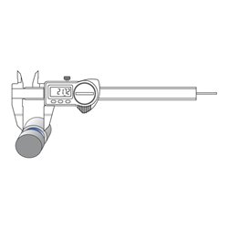 Helios-Preisser Digitaler Taschen-Wellennutenmessschieber IP67, 150x40 mm