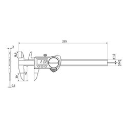 Helios-Preisser Digitaler Taschen-Wellennutenmessschieber IP67, 150x40 mm