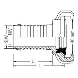 GEKA® plus-Schlauchstück KS, 3/4', 19mm