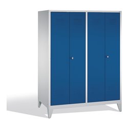 C+P Doppelspind Classic auf Füßen 4 Abteile Front Enzianblau Korpus Lichtgrau