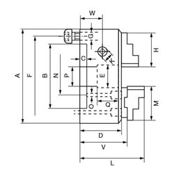 RÖHM Dreibacken-Drehfutter DURO-M 200/3 K 6/702-2