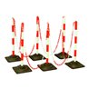 TEMKA Kettenpfosten-Set EcoMax mit 10 m Absperrkette 3x rot/weiß, 3x weiß/rot, 6x
