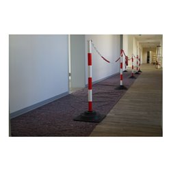 TEMKA Kettenpfosten-Set EcoMax mit 10 m Absperrkette 3x rot/weiß, 3x weiß/rot, 6x