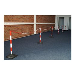 TEMKA Kettenpfosten-Set EcoMax mit 10 m Absperrkette 3x rot/weiß, 3x weiß/rot, 6x