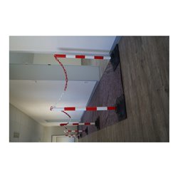 TEMKA Kettenpfosten-Set EcoMax mit 10 m Absperrkette 3x rot/weiß, 3x weiß/rot, 6x