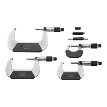 Helios-Preisser Bügelmessschrauben-Satz vorgez. Friktionskuppl. 0-100 mm