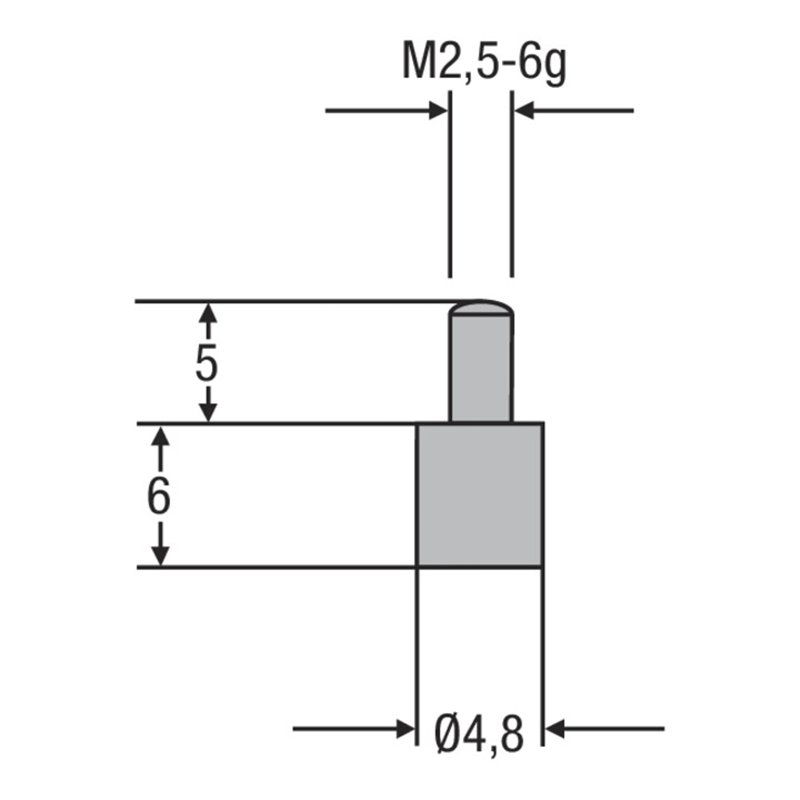 Helios-Preisser HM-Messeinsatz M2,5mm Länge 6 mm 4,8 mm