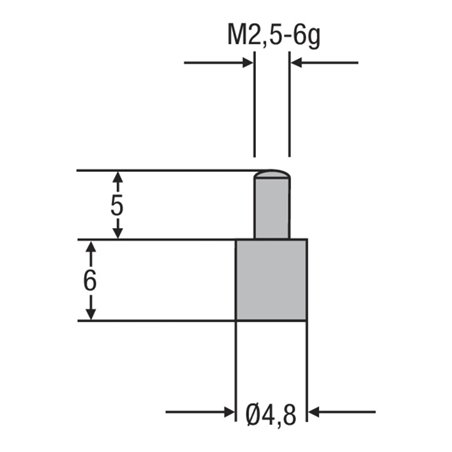 Helios-Preisser HM-Messeinsatz M2,5mm Länge 6 mm 4,8 mm