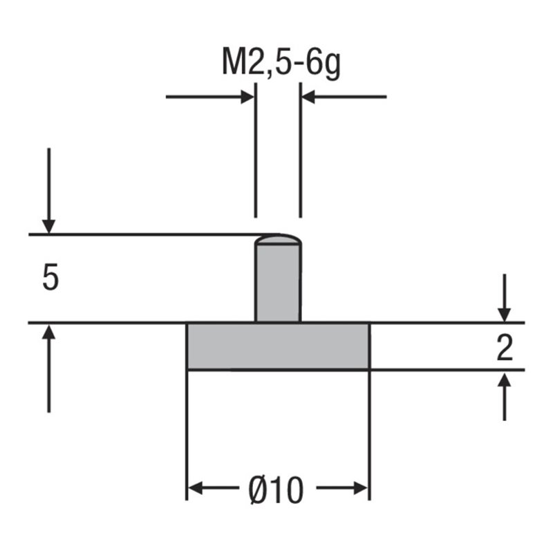 Helios-Preisser HM-Messeinsatz M2,5mm 10,0 mm