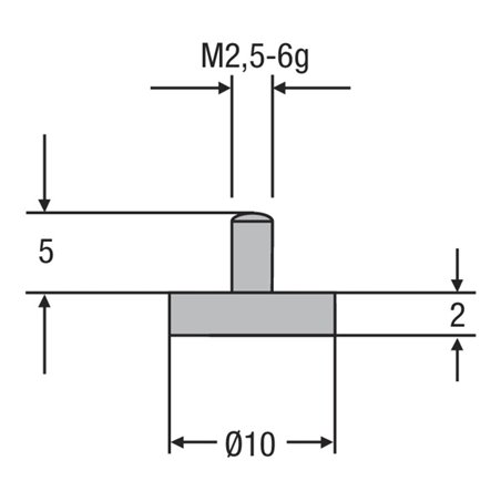 Helios-Preisser HM-Messeinsatz M2,5mm 10,0 mm