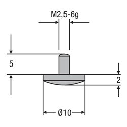 Helios-Preisser HM-Messeinsatz M2,5mm 0,0 mm ballig