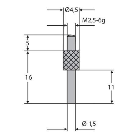 Helios-Preisser HM-Messeinsatz M2,5mm Länge 10 mm 1,5 mm