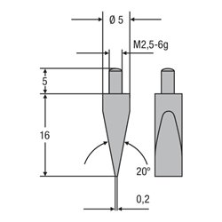 Helios-Preisser HM-Messeinsatz M2,5mm 20G Keilform Fläche 0,2mm