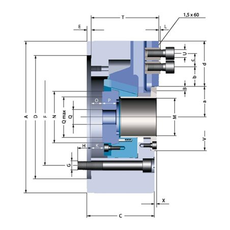 RÖHM Kraftspannfutter KFD- 210/3HE 1,5 ZA170