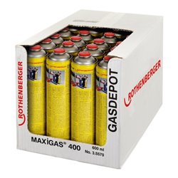 ROTHENBERGER Maxigas 400-Gaskartusche, 600Ml, Gewinde-Anschluss