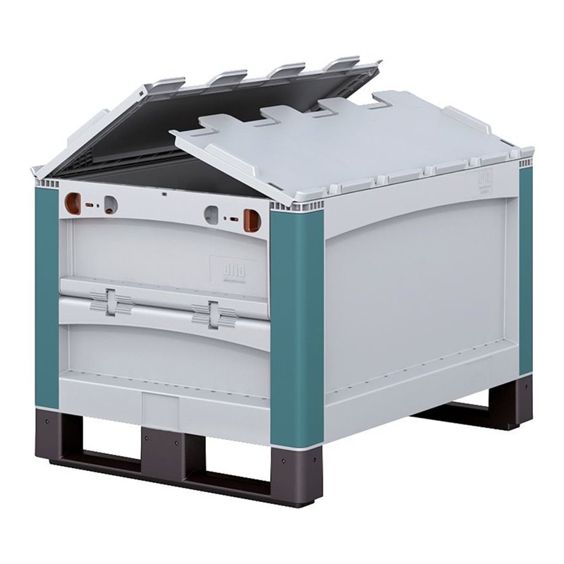 Bito Schwerlastbehälter Entnahmeklappe Deckel grau