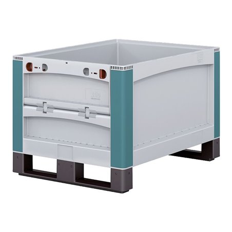 Bito Schwerlastbehälter mit stirnseitiger Entnahmeklappe grau