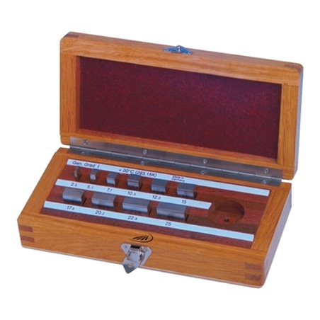 Helios-Preisser Endmaßprüfsatz für Messschrauben, GG 1, m.Planglas 5tlg