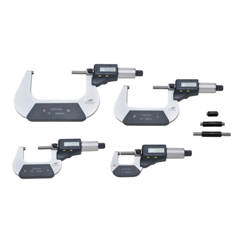 Helios-Preisser Dig. Bügelmessschraube IP54 im Satz 0 - 100 mm