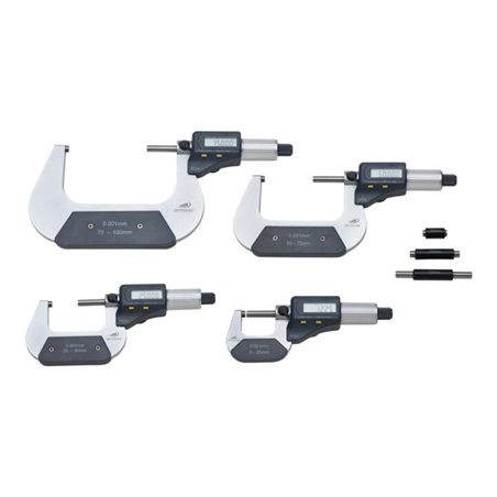 Helios-Preisser Dig. Bügelmessschraube IP54 im Satz 0 - 100 mm