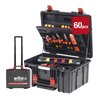 Wiha Werkzeugkoffer XL 2 Trolley electric 60-tlg., Werkzeugtrolley gefüllt für Elektriker mit Teleskophandgriff