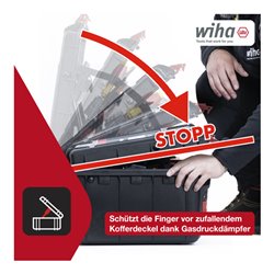 Wiha Werkzeugkoffer XL 2 Trolley electric 60-tlg., Werkzeugtrolley gefüllt für Elektriker mit Teleskophandgriff