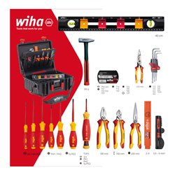 Wiha Werkzeugkoffer XL 2 electric 41-tlg., I Werkzeugkoffer gefüllt für Elektriker mit Tragegurt