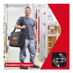 Wiha Werkzeugkoffer XL 2 electric 41-tlg., I Werkzeugkoffer gefüllt für Elektriker mit Tragegurt