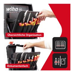 Wiha Werkzeugkoffer XL 2 electric 41-tlg., I Werkzeugkoffer gefüllt für Elektriker mit Tragegurt