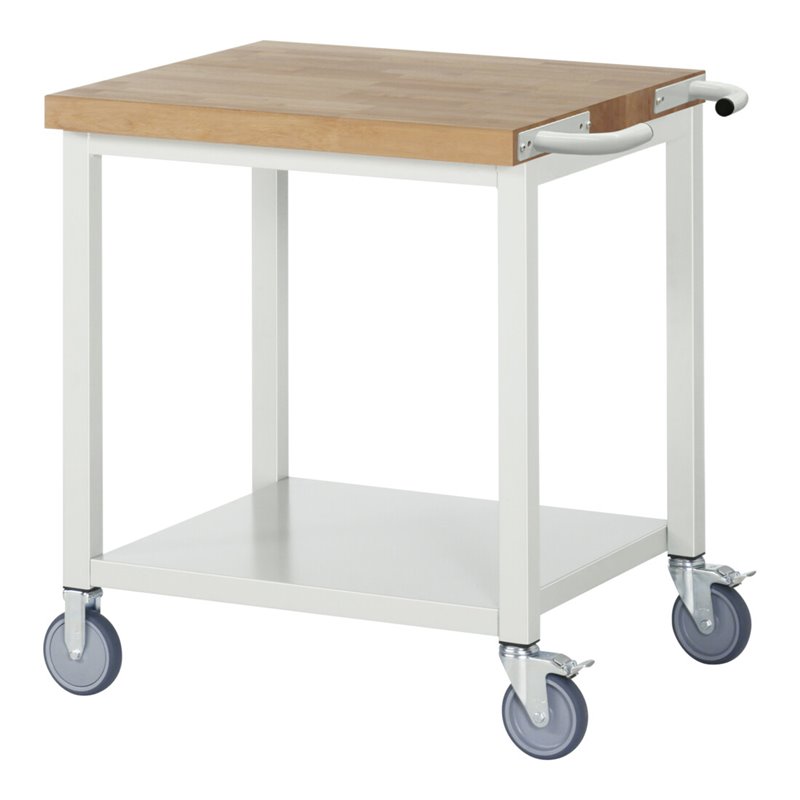 Rau fahrbare Werkbank mit Ablageboden 880 mm 700 mm Buche-Massiv-Platte