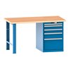 Lista Werkbank 27x36E (BxTxH) 1500x750x840mm Multiplex KEY Lock R5012