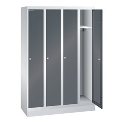 Lista Garderobenschrank (BxTxH) 1200x500x1800mm 4 Abteile R7035/R7016