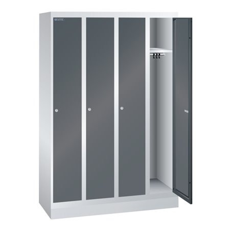 Lista Garderobenschrank (BxTxH) 1200x500x1800mm 4 Abteile R7035/R7016