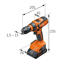 FEIN Vorteils-Combo Akku: Akku-Schlagschrauber ASCD 18-200 W4 & Akku-Bohrschrauber ASCM 18 QSW AS