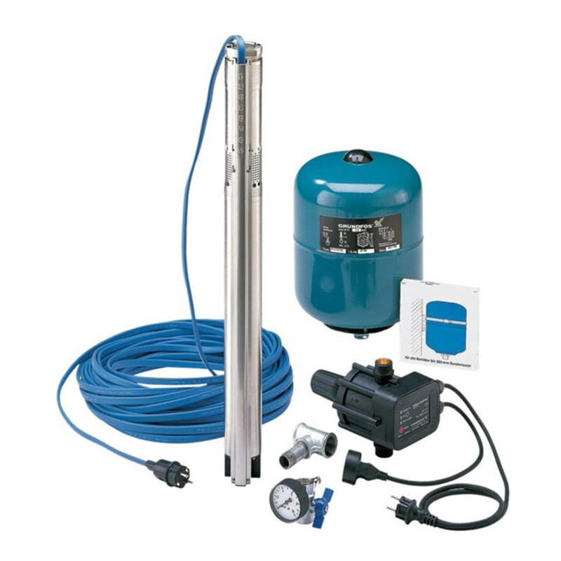 Grundfos Wasserversorgungspaket SQ 3-40 mit 30 m Unterwasserkabel, 230 V