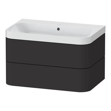 Duravit Möbelwaschtisch Happy D.2 Plus 77,5x49cm, o. HL, graph matt, 2 Schubk.