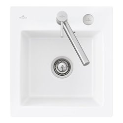 V&B bündige Spüle Subway 45 XS Flat m Abl.garn, Excenterbetätigung, weiß