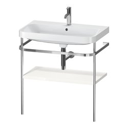 Duravit Möbelwaschtisch-Kombi Happy D.2 Plus 77,5x49cm, 1 HL, we hgl, m Metallkonsole