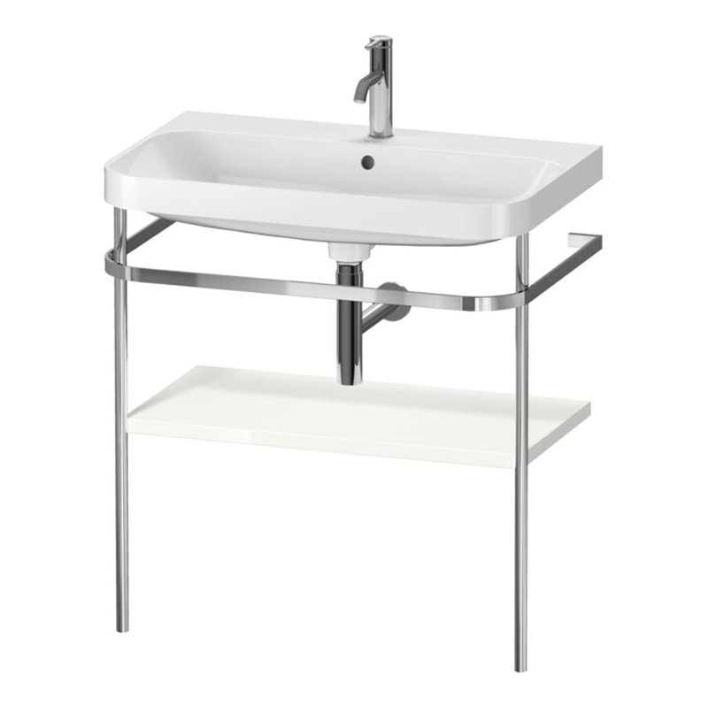 Duravit Möbelwaschtisch-Kombi Happy D.2 Plus 77,5x49cm, 1 HL, we hgl, m Metallkonsole