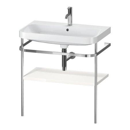 Duravit Möbelwaschtisch-Kombi Happy D.2 Plus 77,5x49cm, 1 HL, we hgl, m Metallkonsole
