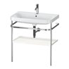 Duravit Möbelwaschtisch-Kombi Happy D.2 Plus 77,5x49cm, 1 HL, we hgl, m Metallkonsole