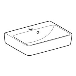 Geberit Handwaschbecken Renova Plan 50x38cm, HL mi, m asymetrischem ÜL, we.