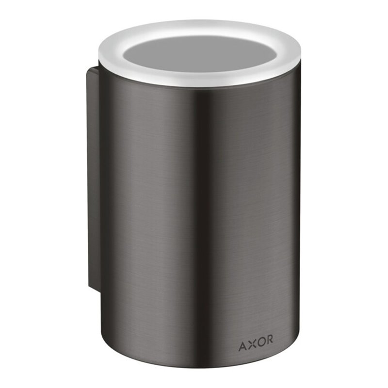 hansgrohe Zahnputzbecher Axor Universal Circular d 76x114mm, Wandmont., brush. bla chrome