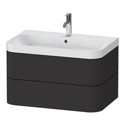 Duravit Möbelwaschtisch Happy D.2 Plus 77,5x49cm, 1 HL, graph matt, 2 Schubk.