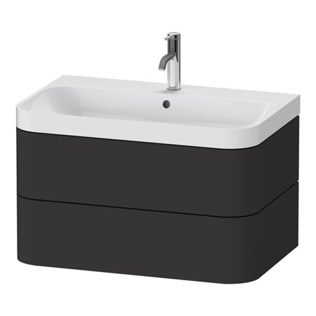 Duravit Möbelwaschtisch Happy D.2 Plus 77,5x49cm, 1 HL, graph matt, 2 Schubk.
